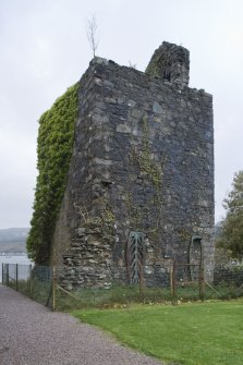 View of Collegiate Church of St Mun from North-East. Mortsafes can ben seen at base of the structure.