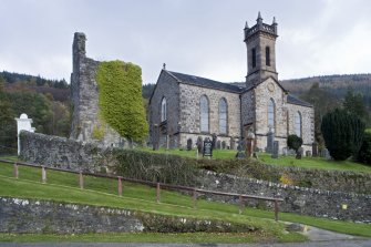 General view of Church of St Munn's and Collegiate Church of St Mun from South-West.