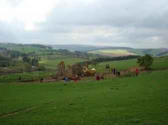 Windy Windshiel, showing the rectangular layout of the site and its setting on the hillside.