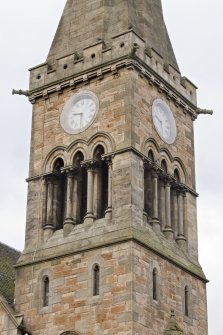 Tower, Dalziel High Parish Church, Motherwell. Detail