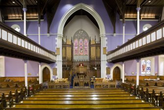 Interior view of Dalziel High Parish Church, Motherwell. Nave. View from SE