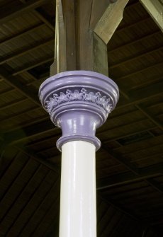 Interior. Ceiling supporting column. Detail