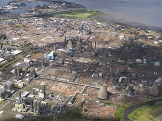 General oblique aerial view of Grangemouth oil refinery, taken from the S.