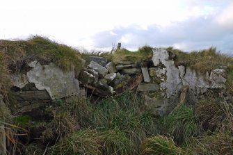 General view of the remains of the originally thatched cottage at 3 Moss, Tiree.