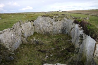 Interior view of the remains of John Henderson's cottage at Moss, Tiree.