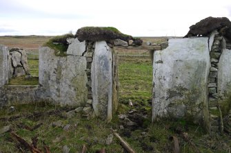 Interior view of the entrance door into the remains of John Henderson's cottage at Moss, Tiree.