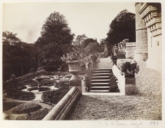 View of Dalzell House terrace from E.
Titled: 'In the garden, Dalzell'.
PHOTOGRAPH ALBUM No 146: THE ANNAN ALBUM