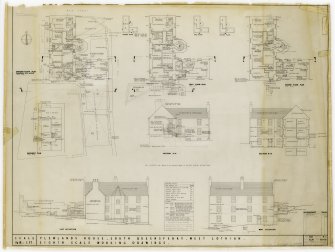 Digital copy of Perspective views, plans, sections and elevations as existing and showing conversion to flats, including survey details.