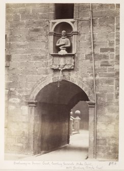 Page 21/3. View of archway in Inner Court, Old College, Glasgow.
Titled: 'Archway in Inner Court, looking towards Outer Court, with Zachary Boyd's bust '
PHOTOGRAPH ALBUM NO 146: THE ANNAN ALBUM