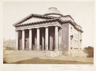 Page 21/5. View of the Hunterian Museum, Glasgow.
Titled: 'Hunterian Museum (1804)  William Stark archt.'
PHOTOGRAPH ALBUM NO 146: THE ANNAN ALBUM