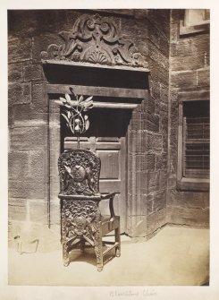 Page 22/5. View of Blackstone Chair in the Outer Court, Old College, Glasgow.
Titled: 'Blackstone Chair'
PHOTOGRAPH ALBUM NO 146: THE THOMAS ANNAN ALBUM