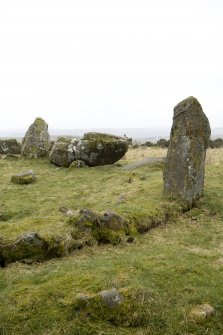 Recumbent, flanker and ring stone, view from NW