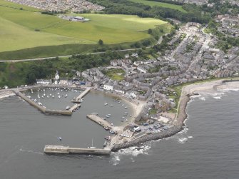 Oblique aerial view of Stonehaven Harbour, looking to the W.