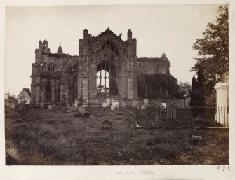 Page 27/4. View of Melrose Abbey from E.
Titled 'Melrose Abbey.'
PHOTOGRAPH ALBUM No 146: THE THOMAS ANNAN ALBUM
