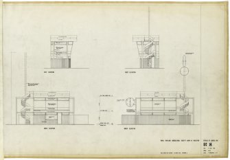 Edinburgh, Ingliston, Royal Highland Showground.
Plans, sections, elevations and details including judges box and stair, South-West and East gatehouses, ticket offices and royal entrance.  Site layout plan.
Elevations of judges box and stair (dated 5/4/60).