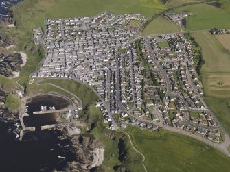 Oblique aerial view of Portknockie, looking to the E.