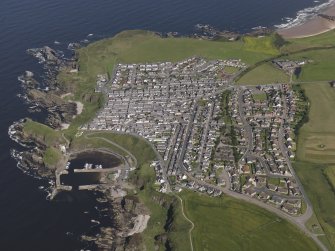 General oblique aerial view of Portknockie, looking to the E.