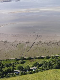 Oblique aerial view of the fish trap, looking to the NNW.