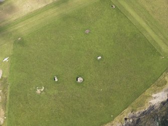 Oblique aerial view of the coastal battery on Lamb Holm, taken from the S.