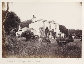 Page 31/5  Edmund Kean's Holiday House and Garden near Loch Fad, taken from the S.
Titled 'Kean's Cottage, Loch Fad.'
PHOTOGRAPH ALBUM No. 146: The Annan Album.