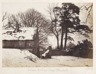 Page 32/6. General view of Cadzow forest entrance in snow.
Titled 'Entrance to Cadzow Forest, Barncluith.'
PHOTOGRAPH ALBUM NO 146: THE THOMAS ANNAN ALBUM