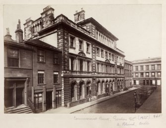 Page 32V/6. General view of 8 Gordon Street, Glasgow.
Titled: 'Commercial Bank, Gordon St. (1855) D. Rhind Archt.  948'
PHOTOGRAPH ALBUM NO 146: THE THOMAS ANNAN ALBUM