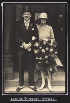 View of Bride and Groom leaving St Peters Church, Aintree.
Inside cover of PHOTOGRAPH ALBUM 191: THE HONEYMOON TOUR IN SCOTLAND