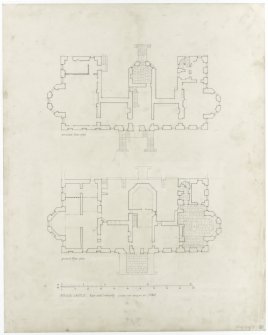 Ground and principal floor plans of Foulis Castle.
Titled: 'Foulis Castle, Ross and Cromarty. Surveyed June 1978 by A. L., D. P'.