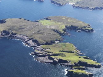 Oblique aerial view of Eilean nan Ron, taken from the NNW.