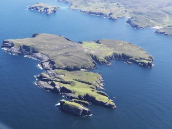 Oblique aerial view of Eilean nan Ron, taken from the NW.