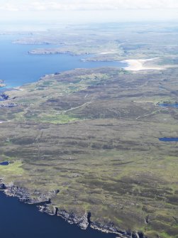 General oblique aerial view looking along the coast towards Bettyhill, taken from the W.