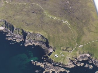 Oblique aerial view of the Stoer Head lighthouse, taken from the W.