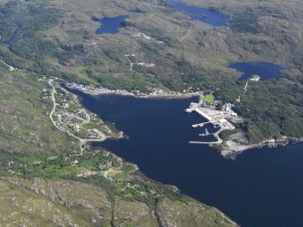 General oblique aerial view of Lochinver, taken from the W.