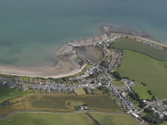 Oblique aerial view of Drummore village, looking ENE.