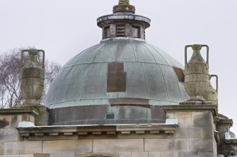 Main dome and sculptural elements. Detail