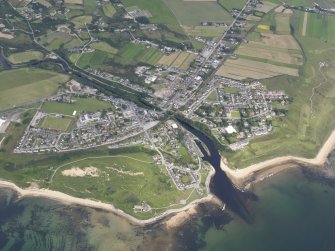 General oblique aerial view of Brora, looking NW.