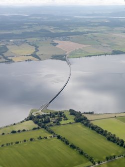 General oblique aerial view of the Cromarty Bridge with Ardullie Lodge in the foreground, looking SSE.