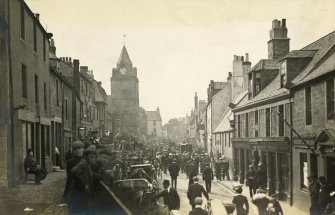 View of High Street, South Queensferry. 
Titled: 'South Queensferry, 'Channel Fleet visit 1907'
PHOTOGRAPH ALBUM No.30: OLD EDINBURGH ALBUM