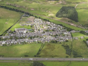 General oblique aerial view of Blackford village, looking tot he NNW.