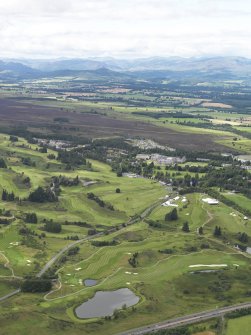 General oblique aerial view of the golf courses at Gleneagles, looking to the NW.
