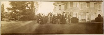View of group outside buidling
Titled: 'The Elms January 1905. Geraldines coming out dance'

