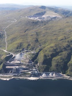 Oblique aerial view of Glensanda quarry, looking NW.