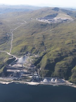 Oblique aerial view of Glensanda quarry, looking NW.