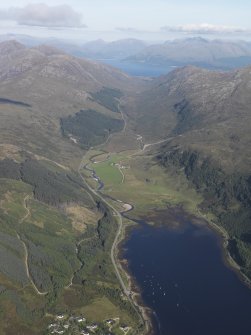 General oblique aerial view of the head of Loch Sunart, looking E.