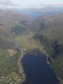 General oblique aerial view of the head of Loch Sunart, looking E.