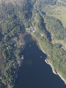 Oblique aerial view of Salen, looking N.