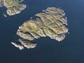 Oblique aerial view of Risga, looking ENE.