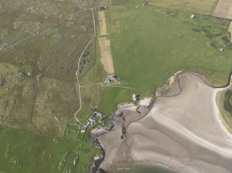 Oblique aerial view centred on Breachacha House, Col, looking to the N.