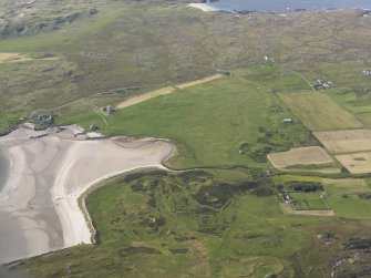 Oblique aerial view centred on Breachacha House, Col, looking to the WNW.
