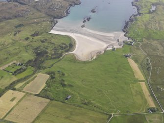 Oblique aerial view centred on Breachacha House, Col, looking to the S.